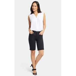 NYDJ Briella 10 Inch Denim Shorts Women’s 10 Roll Cuff Slimming  Stretch